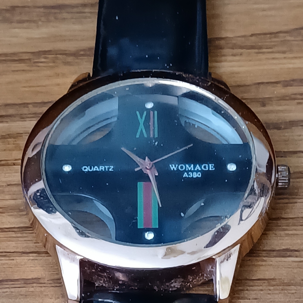 Mens Gold Red and Green Watch